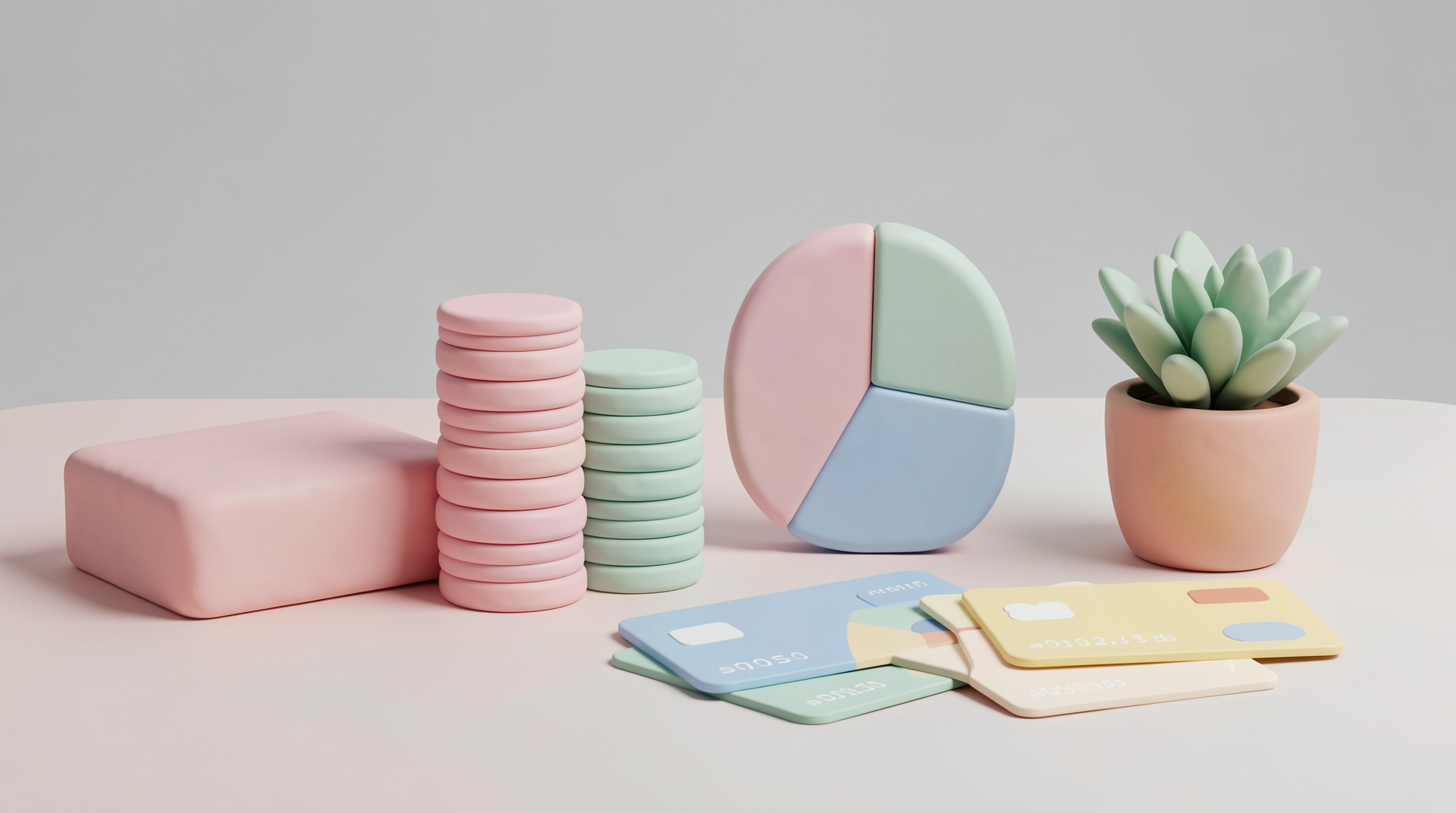 2026 가계부 앱 추천 TOP 5 — 토스·뱅크샐러드·카카오페이 비교 — soft-3d illustration